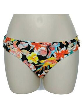 Cami And Jax Lee Bikini Bottom Large Floral Orange Yellow